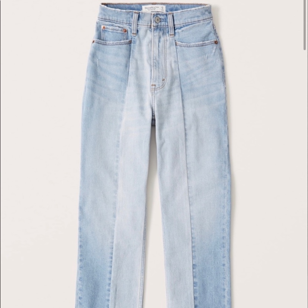 Abercrombie high rise ankle straight jeans